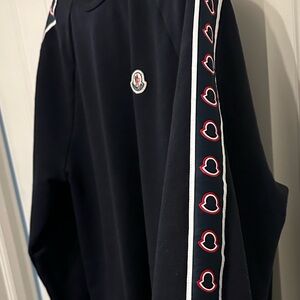 Moncler Girocollo Pullover XXL Navy Moncler Patch & Logo Tape Sleeves, Authentic
